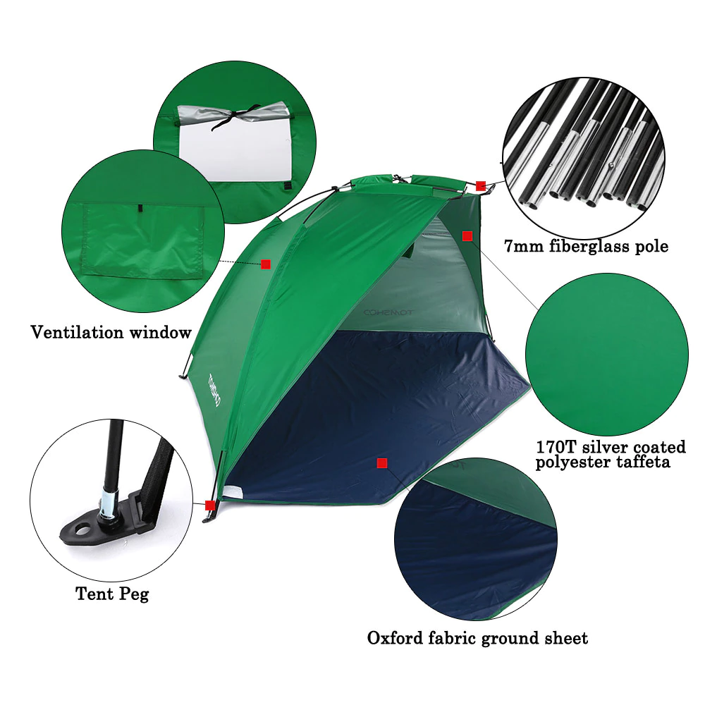 Cheap Goat Tents Tomshoo Beach Tent Sun Shelter Outdoor Sports Sunshade Tent for Fishing Picnic Beach Park UV protective Ultralight Travel Tent Tents 